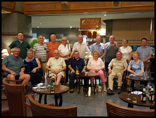 The group attending the first night briefing in the Manhattan Hotel.