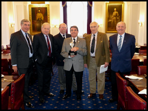 A group of Operation Crown veterans pose in the Officers Mess at the RSME.