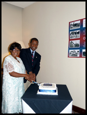 Sarah and David-John Williams cut the 50th Anniversary cake.