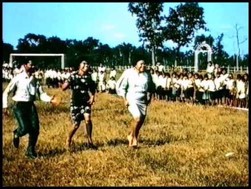 Teachers race in the original 1965 party.