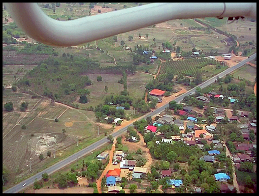 An aerial view of a Thai village