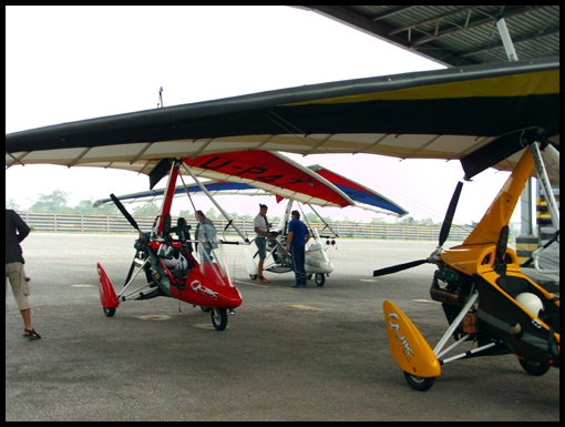 Arrival at Watthana Nakhon the planes in the shelter.