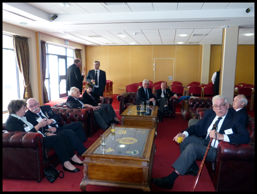 Operation Crown guests in the bar at the Wo's and Sgt's mess at the RSME.