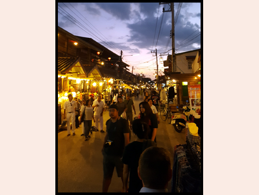 An evening walk down Walking Street in Chiang Kan
