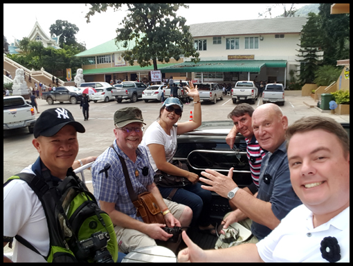 The visit over and the party head off to Chiang Khan