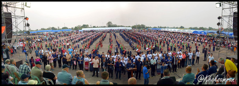 A 180 degree panorama of the airfield apron.