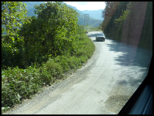 The hazardous mountainous road between Luang Prabang and Vang Vieng.