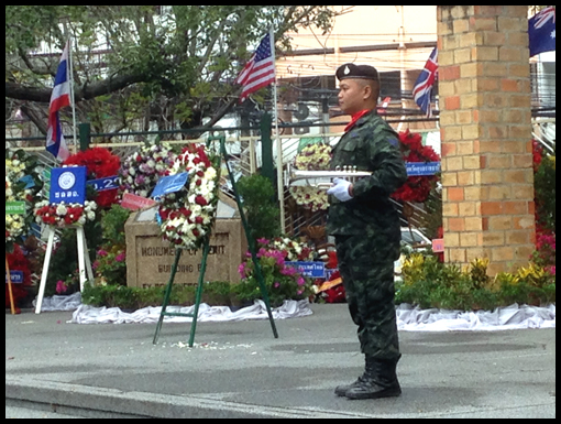 The last post Buglar with our Piper standing to attention for the two minutes silence.