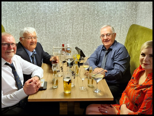 A fully loaded drinks table consumed after dinner. 