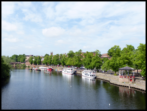 The picturesque riverside Pleasureboat dock in Chester. 