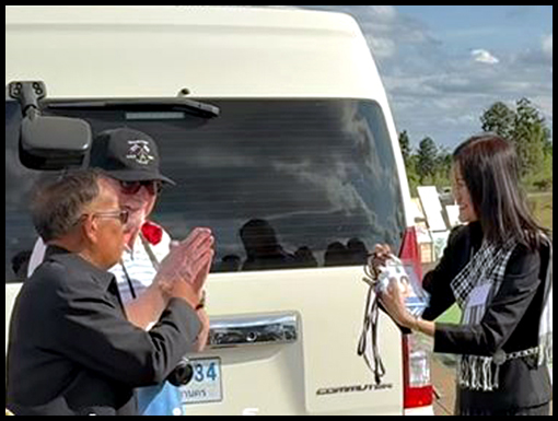 The OCA party are welcomed to the 60th Crown Airfield openong celebration