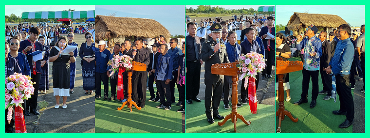 The VIP dignitaries make their speeches, which were translated by our joint M C's.