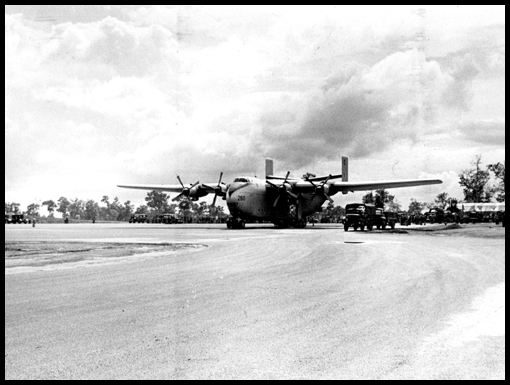 34 Fd Sqn depart from Crown Airfield aboard a Blackburn Beveley Aircraft.