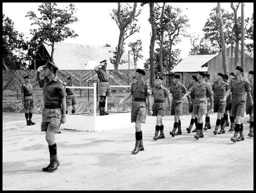 2 and 3 Troops march off from the Remembrance Ceremony