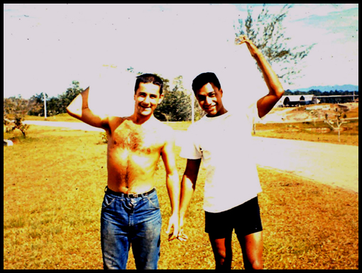 Jim Curtis and Fred Mua enjoy some down time at Kota Tingii