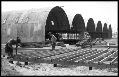 3 Troop 59 Fd Sqn work on the piles and cross joists of the REME Offices